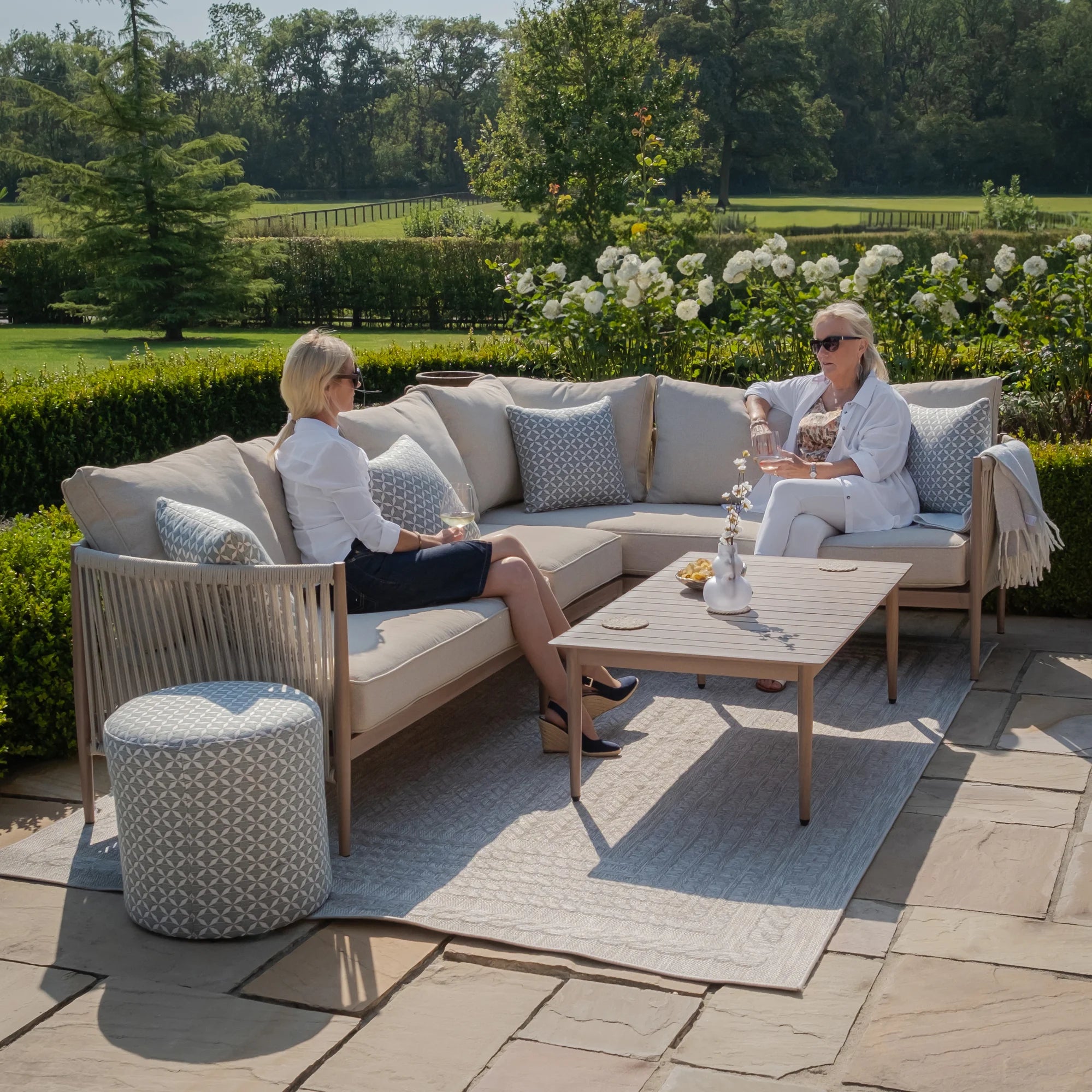 Bora Woven Rope Deluxe Corner Sofa Set