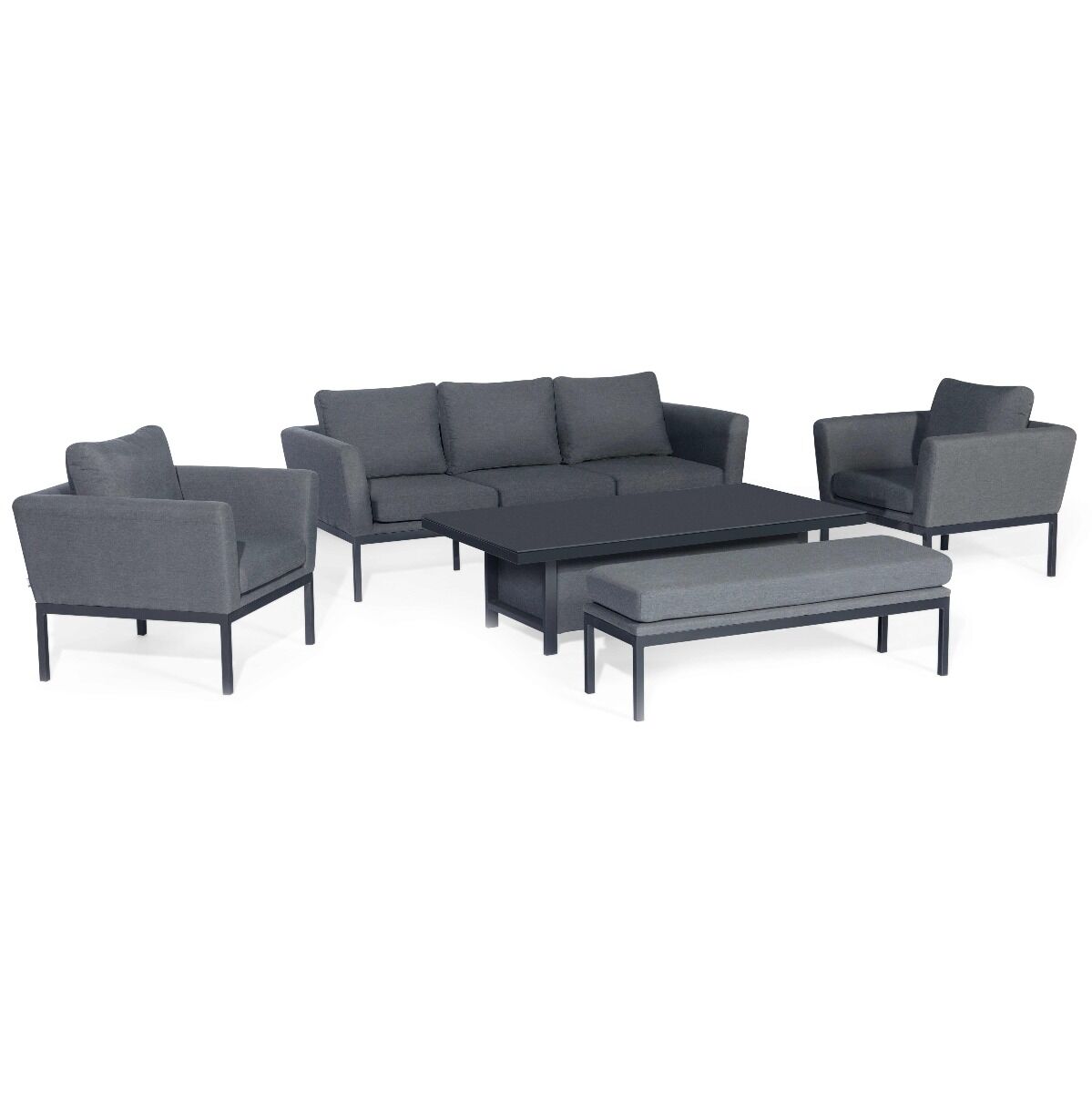 Goa Outdoor Fabric 3 Seater Sofa Set with Rising Table