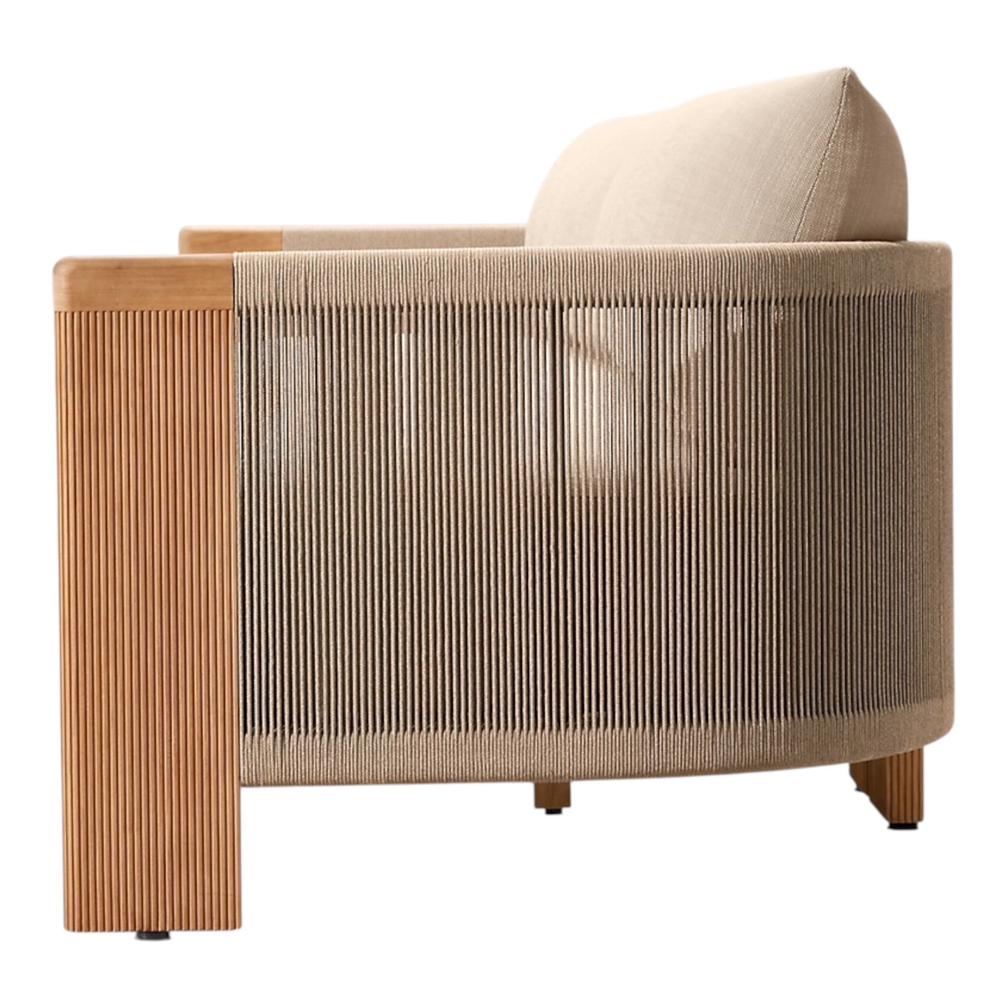 Modern Teak “Vienna” Sectional Chaise Sofa