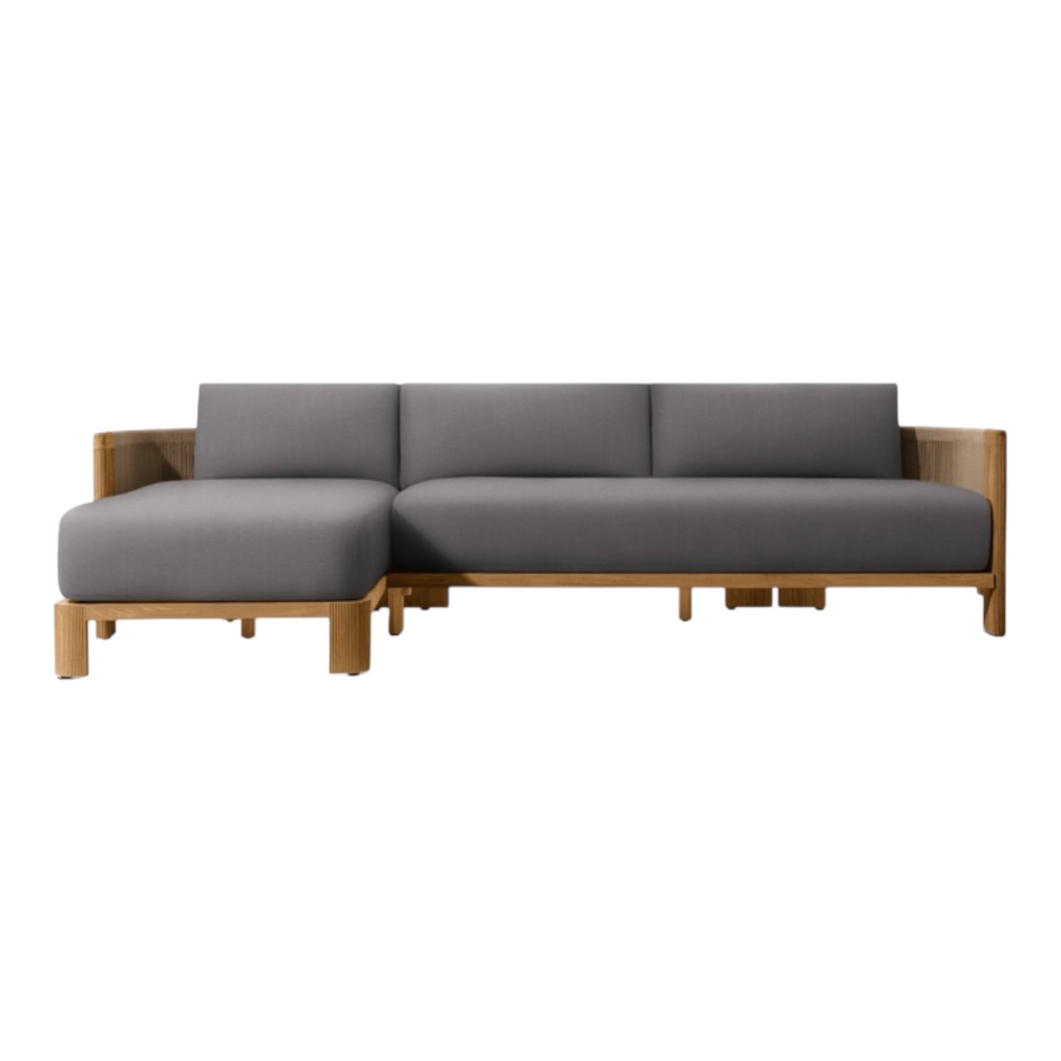 Modern Teak “Vienna” Sectional Chaise Sofa