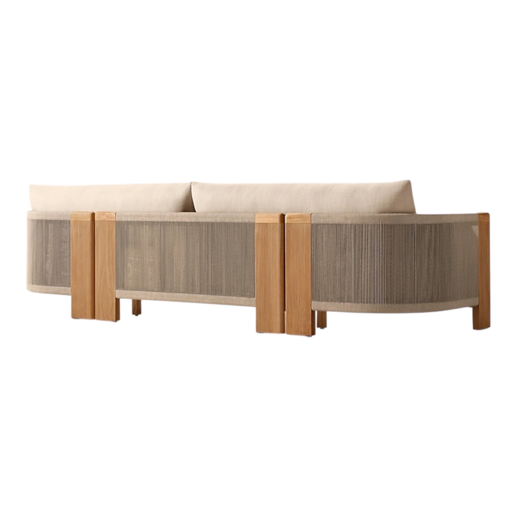 Modern Teak “Vienna” Sectional Chaise Sofa