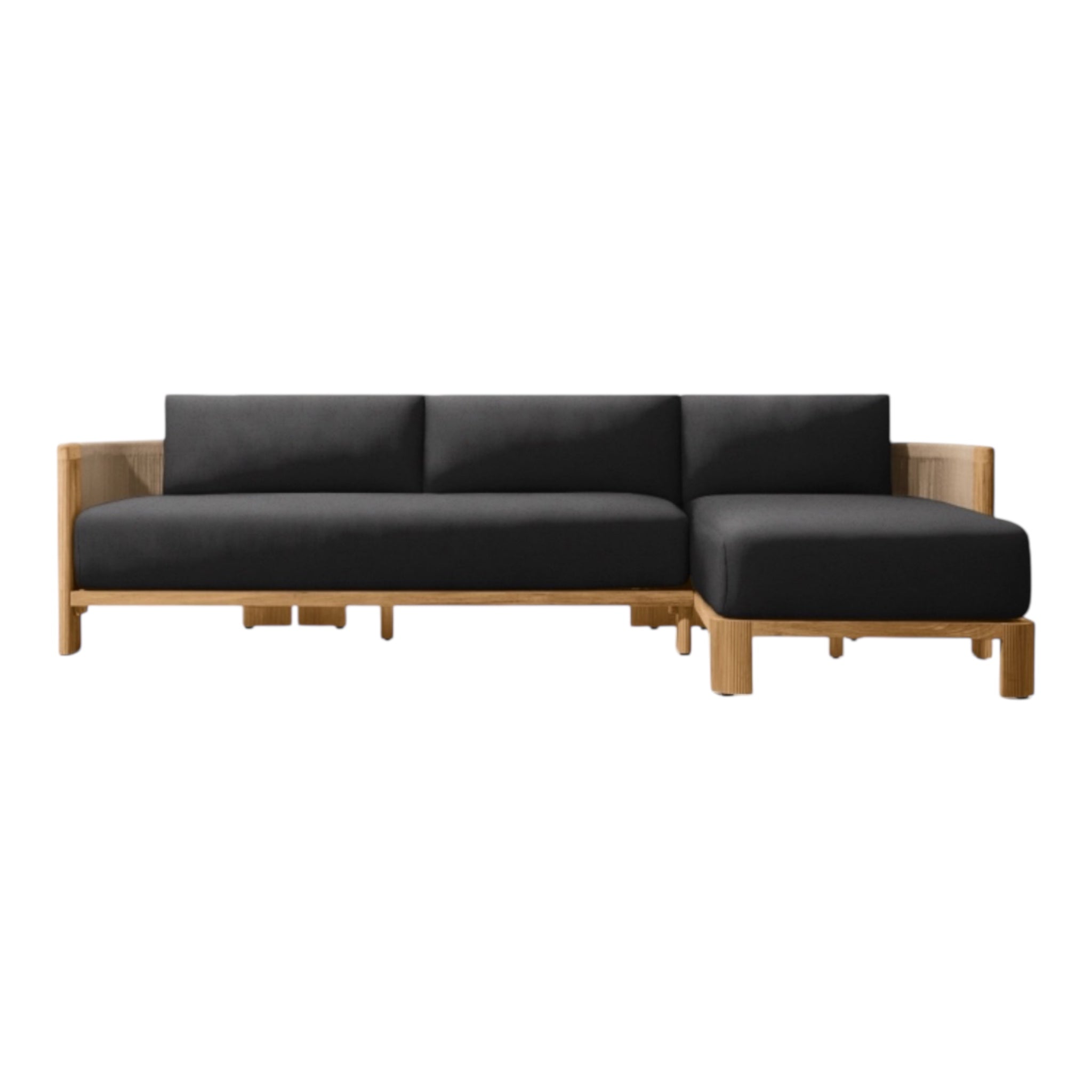 Modern Teak “Vienna” Sectional Chaise Sofa