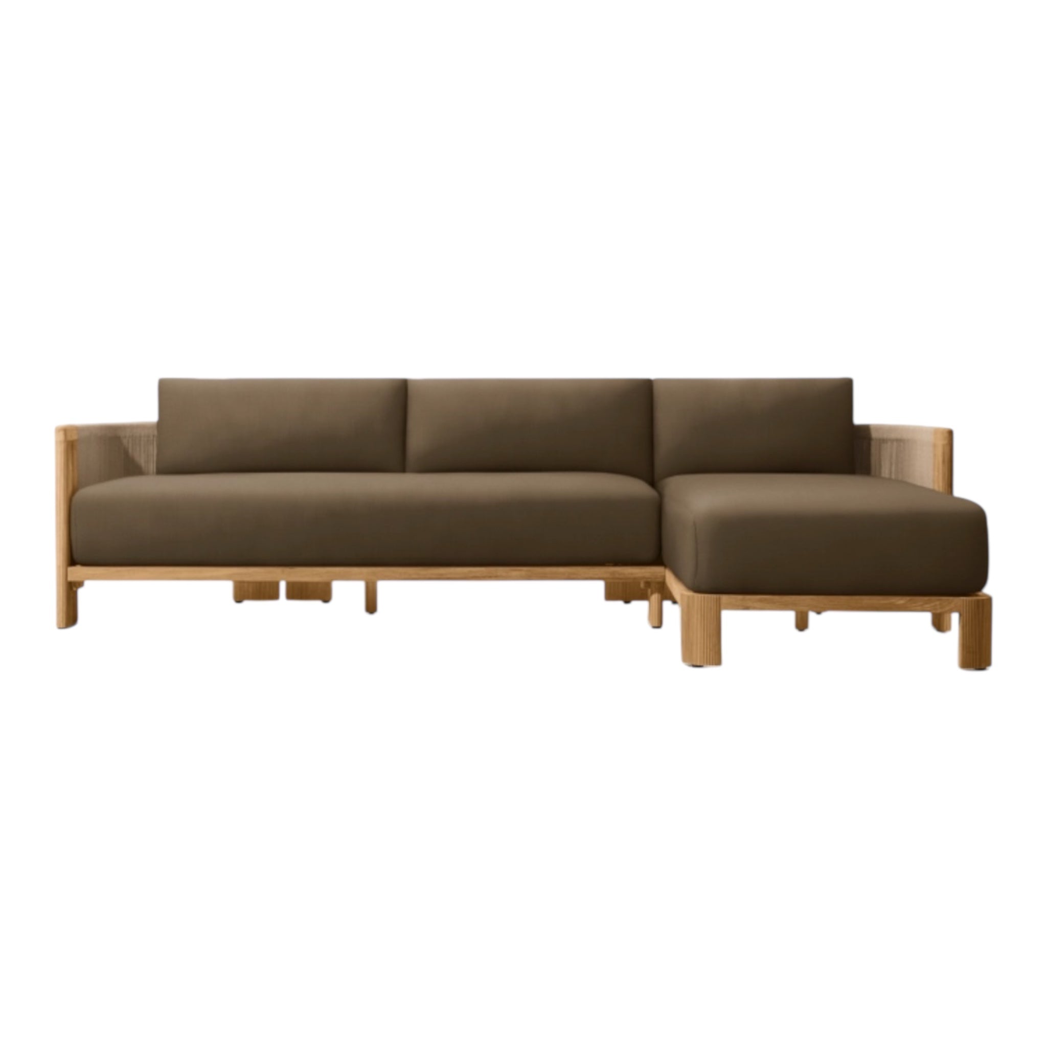 Modern Teak “Vienna” Sectional Chaise Sofa