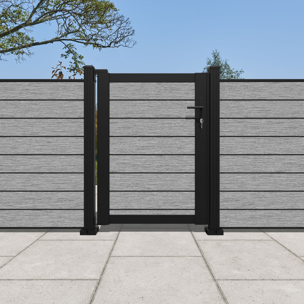 Brushed Finish Composite Slat Pedestrian Gate