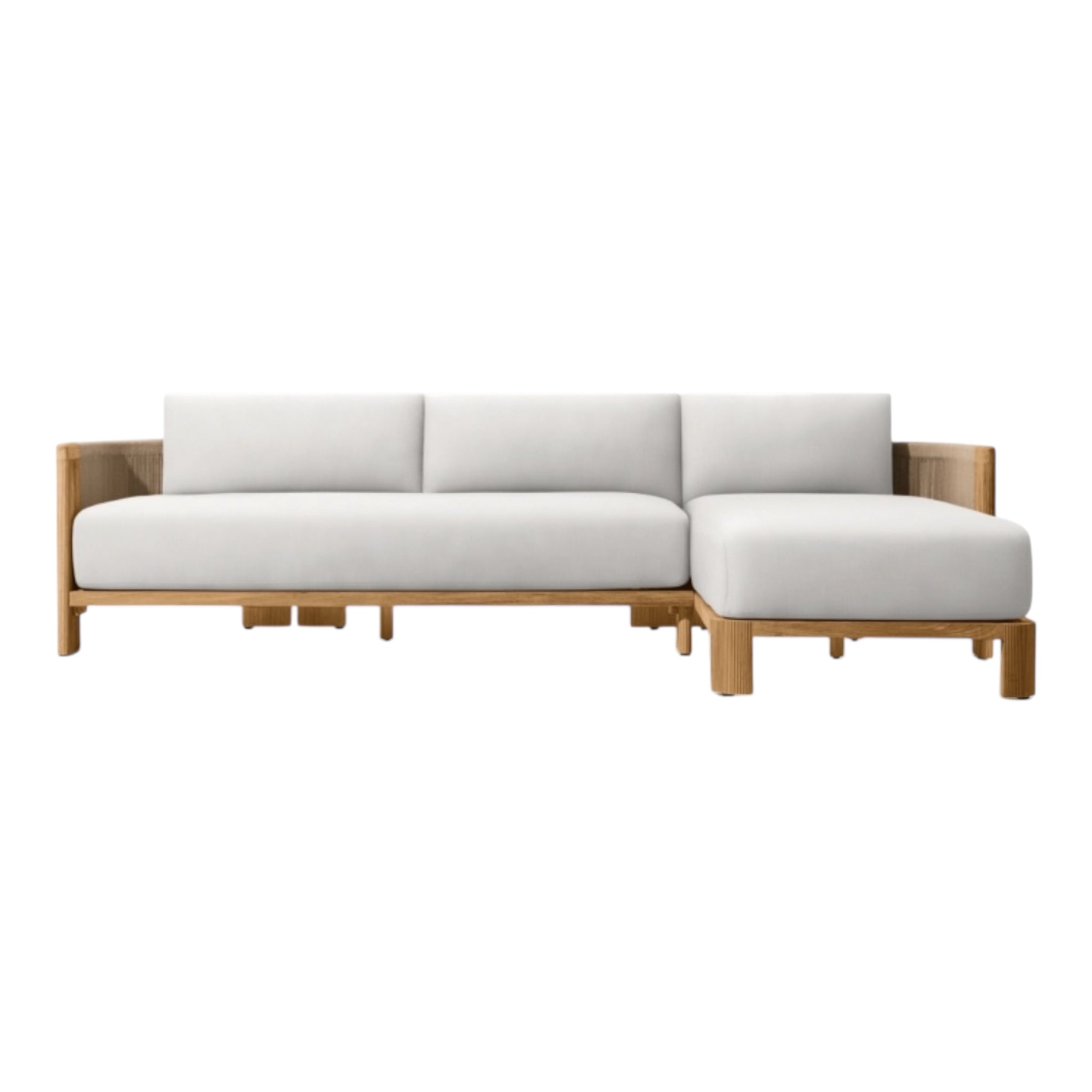Modern Teak “Vienna” Sectional Chaise Sofa
