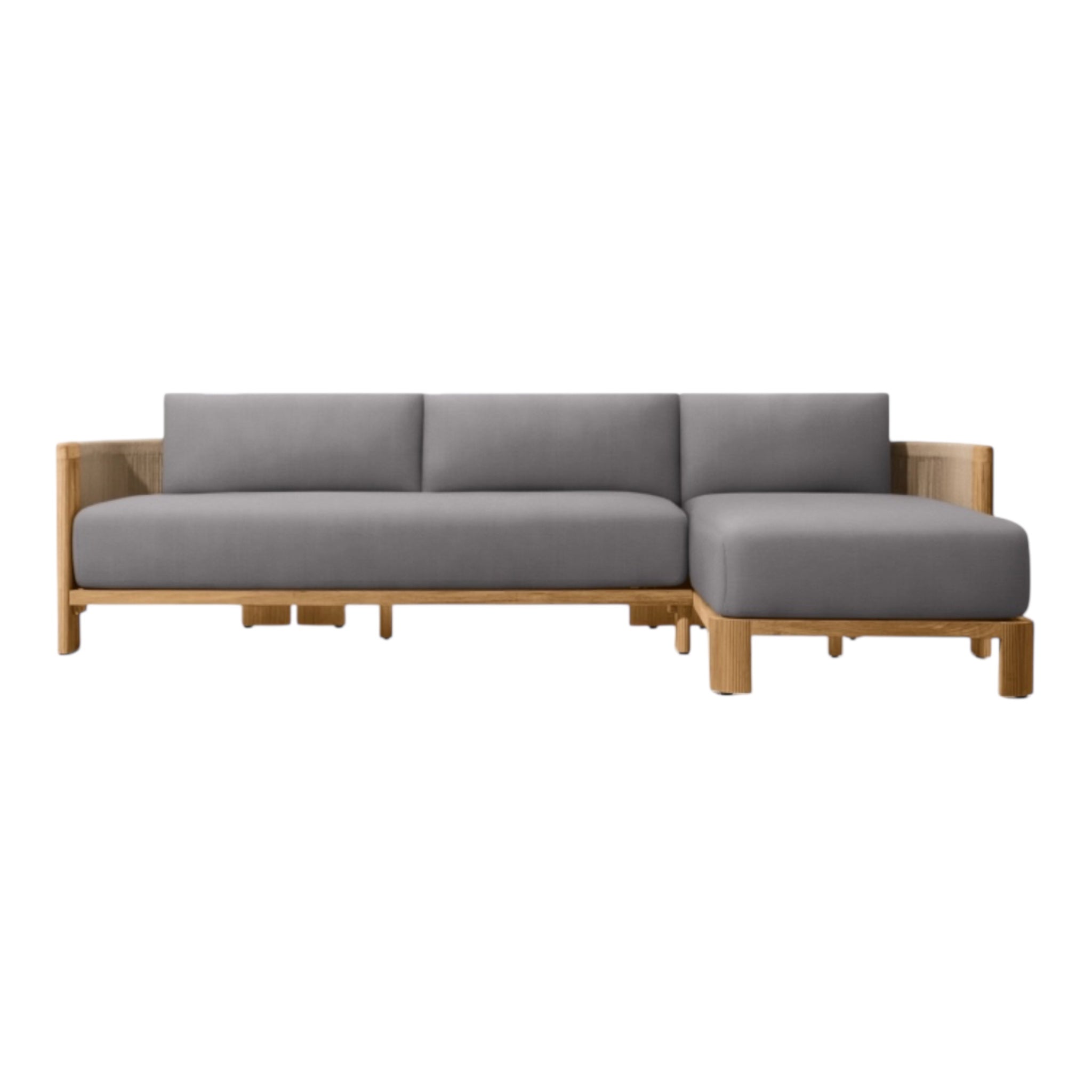 Modern Teak “Vienna” Sectional Chaise Sofa