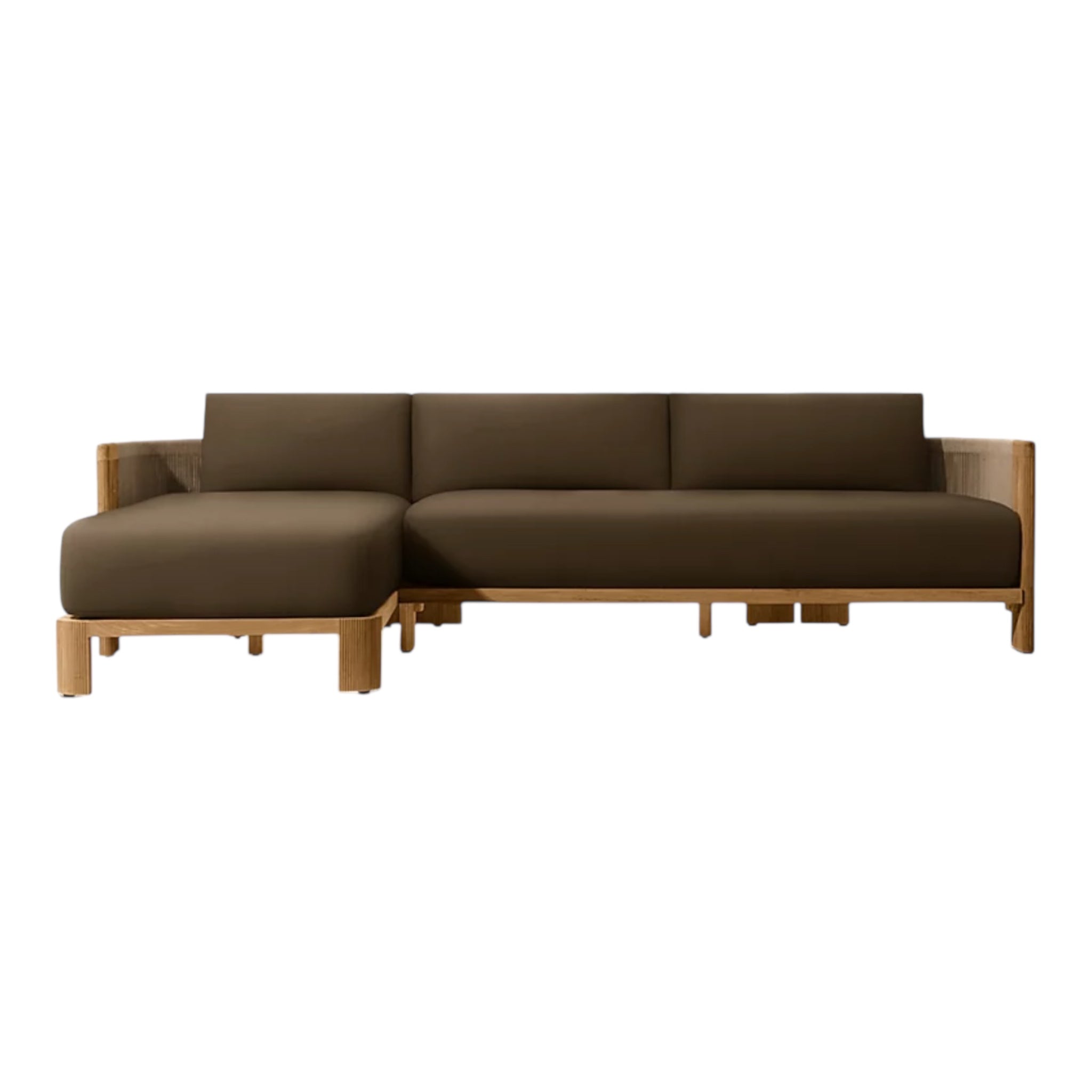 Modern Teak “Vienna” Sectional Chaise Sofa