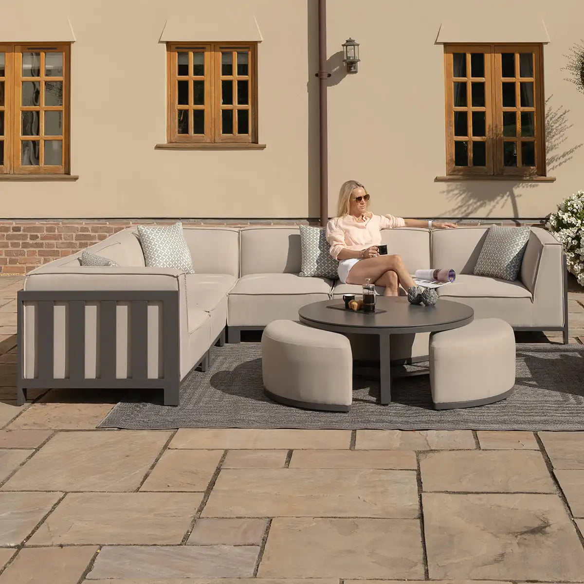 Lyon Aluminium Medium Corner Sofa Set