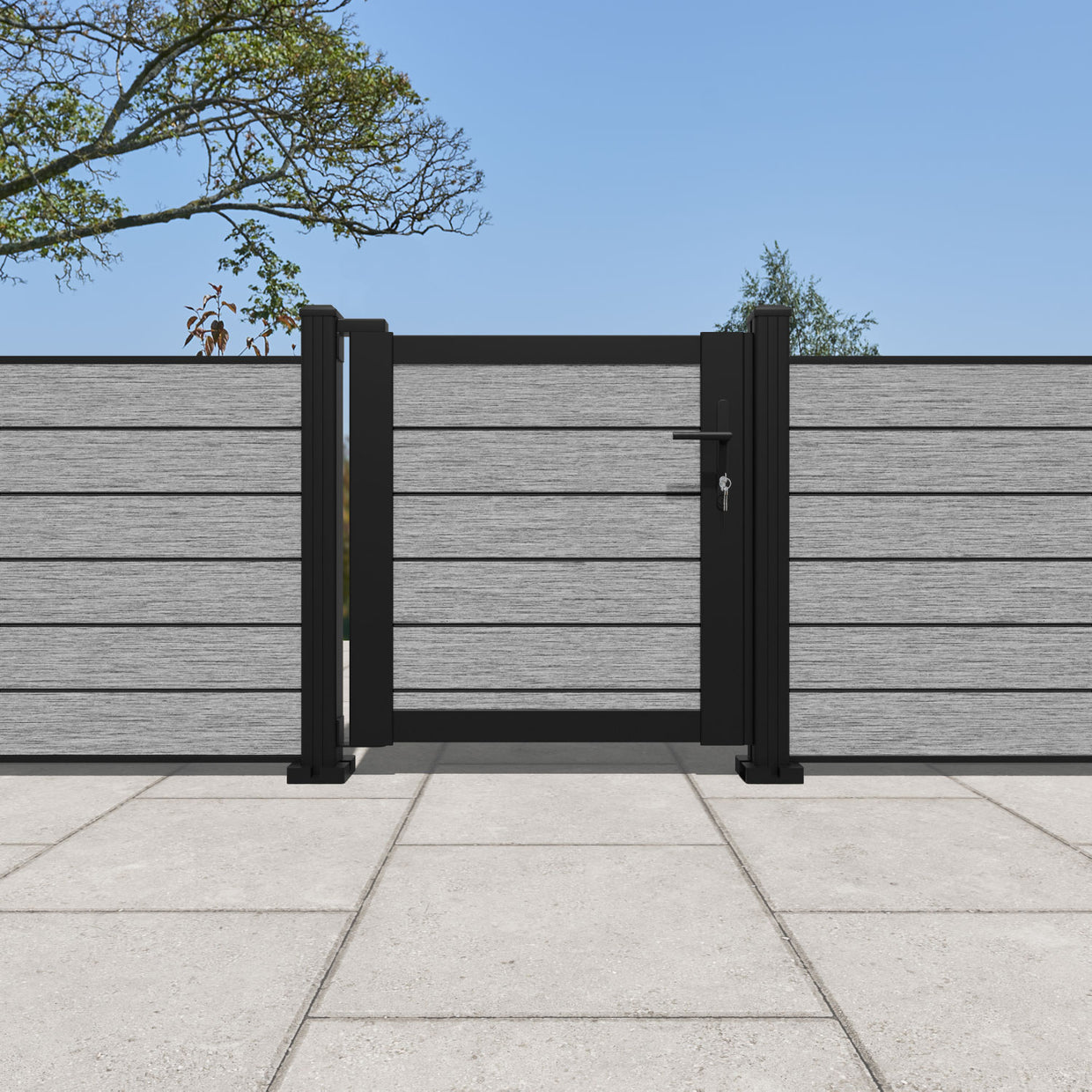 Brushed Finish Composite Slat Pedestrian Gate
