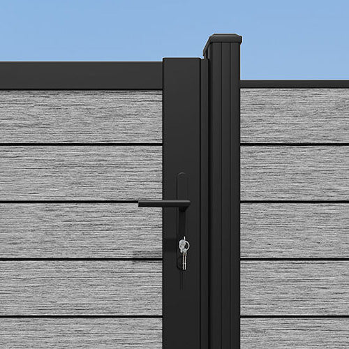Brushed Finish Composite Slat Pedestrian Gate