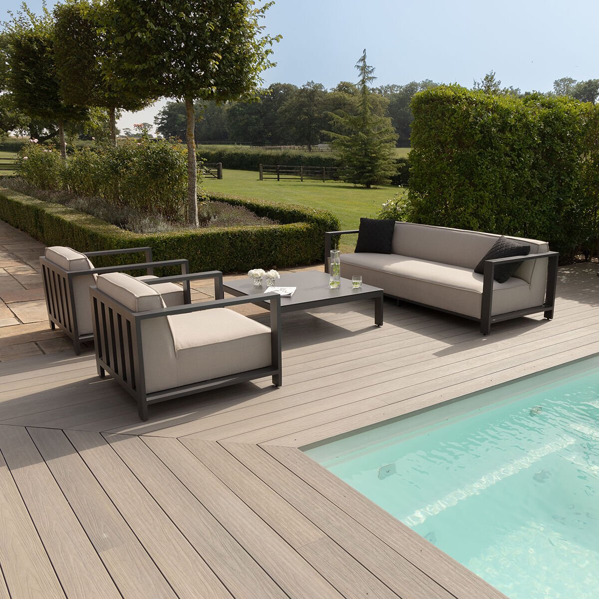 Lyon Aluminium 3-Seater Sofa Set