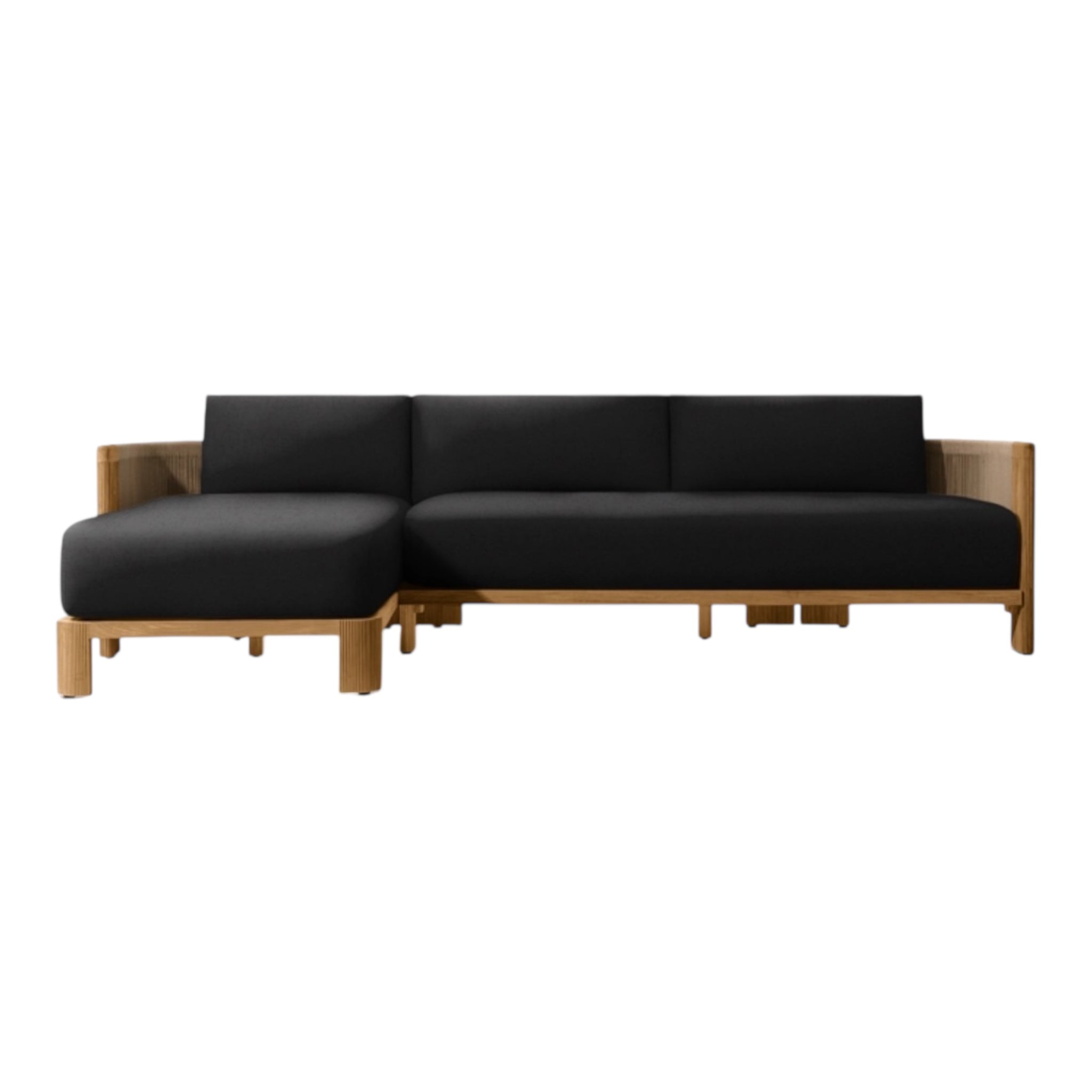 Modern Teak “Vienna” Sectional Chaise Sofa