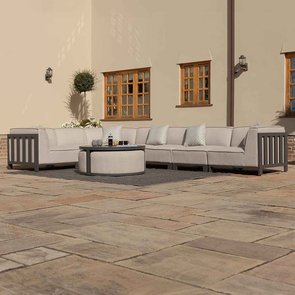 Lyon Aluminium Deluxe Corner Sofa Set