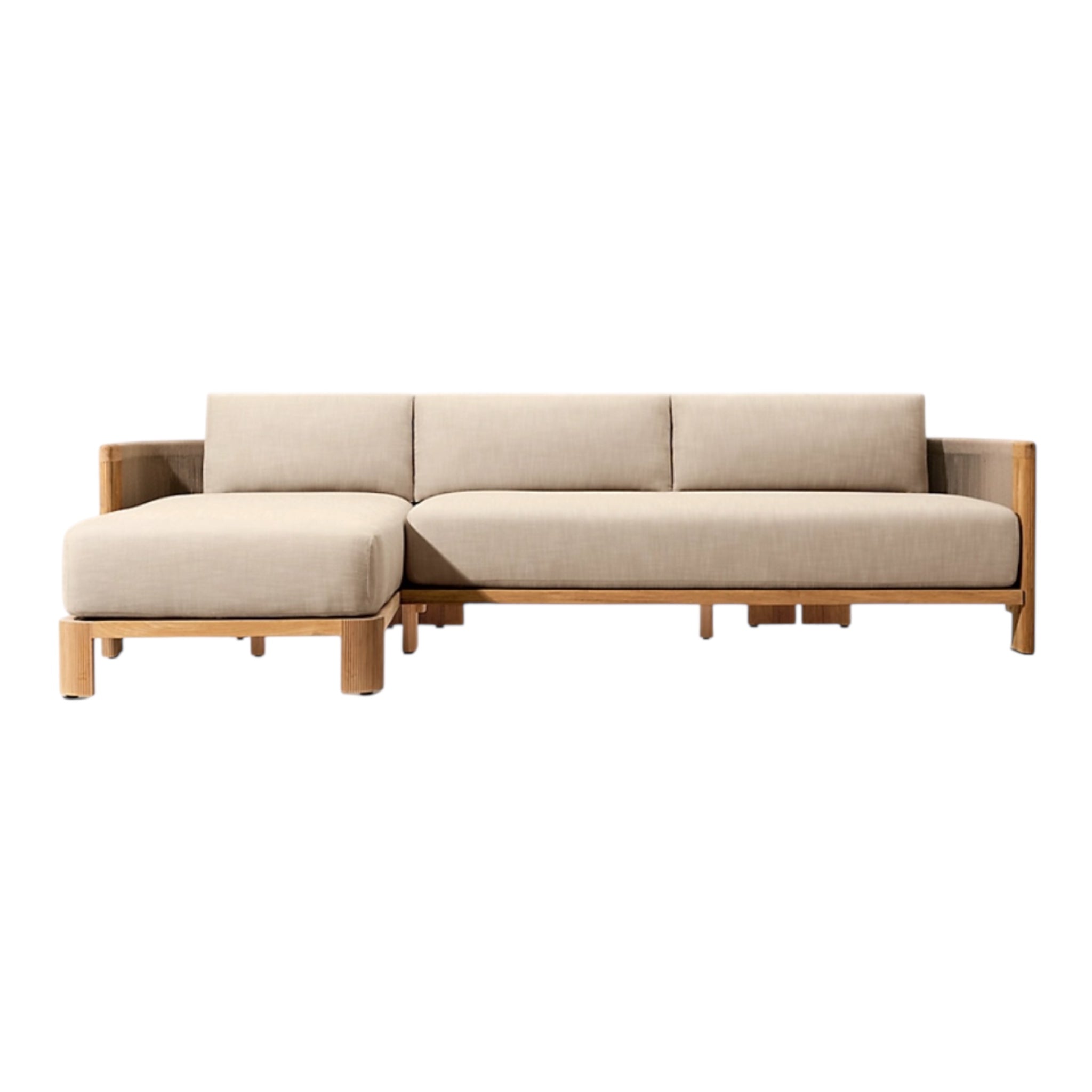 Modern Teak “Vienna” Sectional Chaise Sofa
