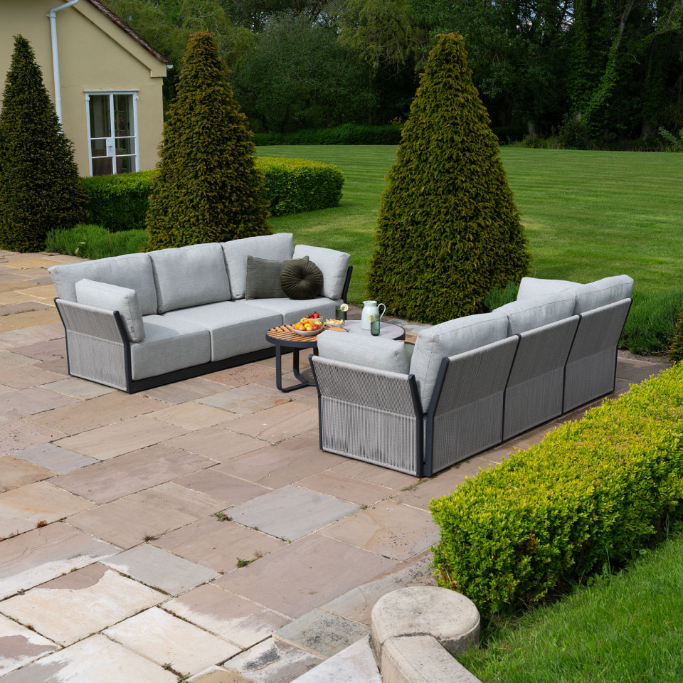 Como Aluminium Rope 2x 3 Seater Sofa Set