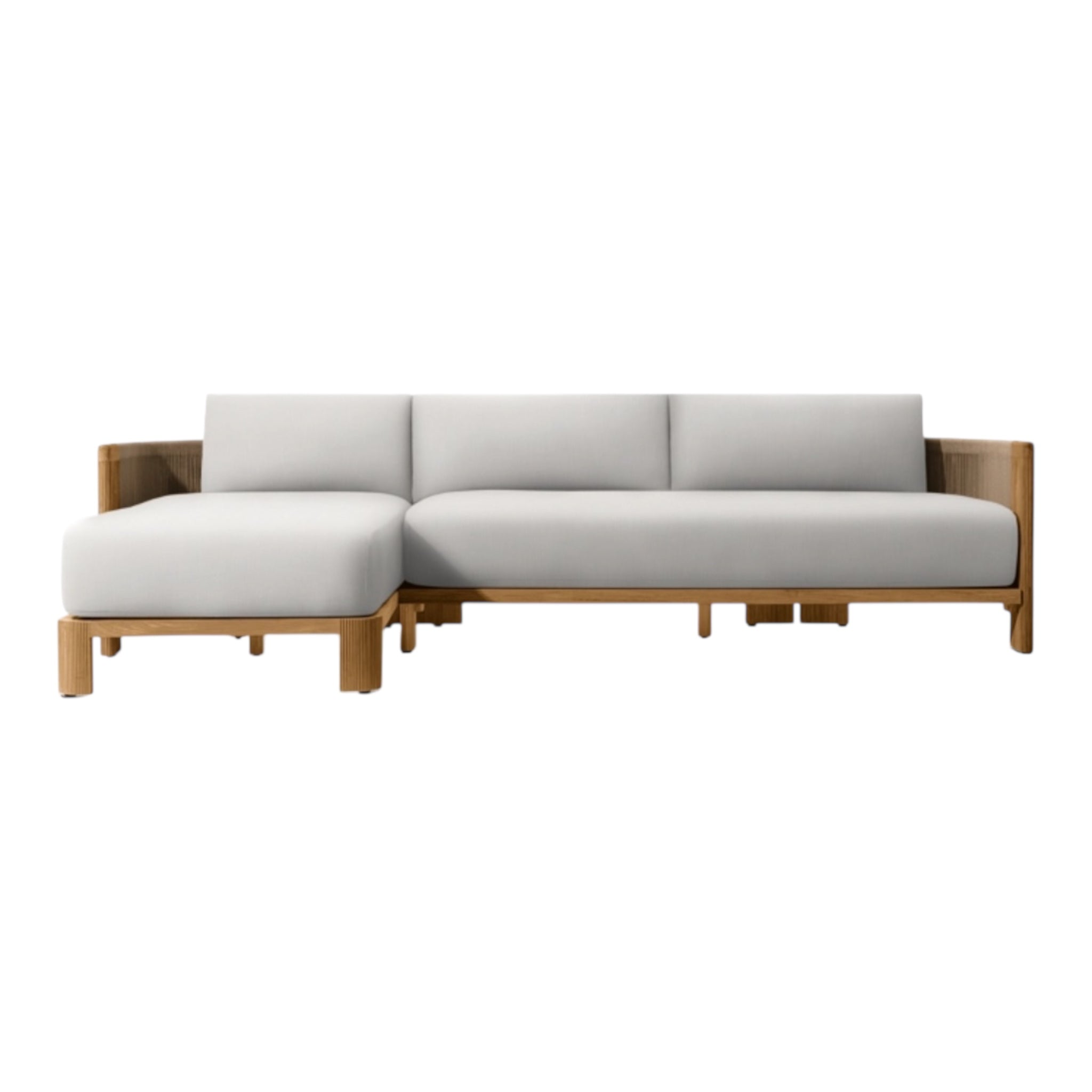 Modern Teak “Vienna” Sectional Chaise Sofa