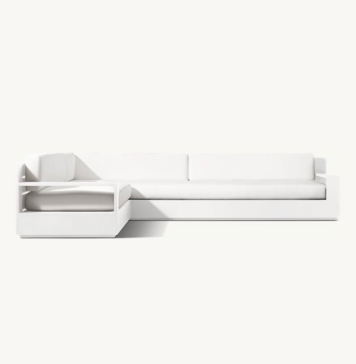 White Aluminium “Santorini” Left Arm Corner Sofa