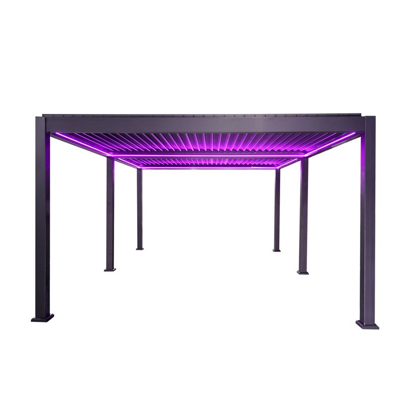 Evergreen Serene 6m X 4m Square Smart Motorized Pergola With Colour Changing LEDs