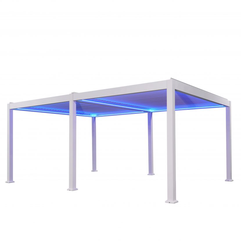 Evergreen Serene 6m X 4m Square Smart Motorized Pergola With Colour Changing LEDs