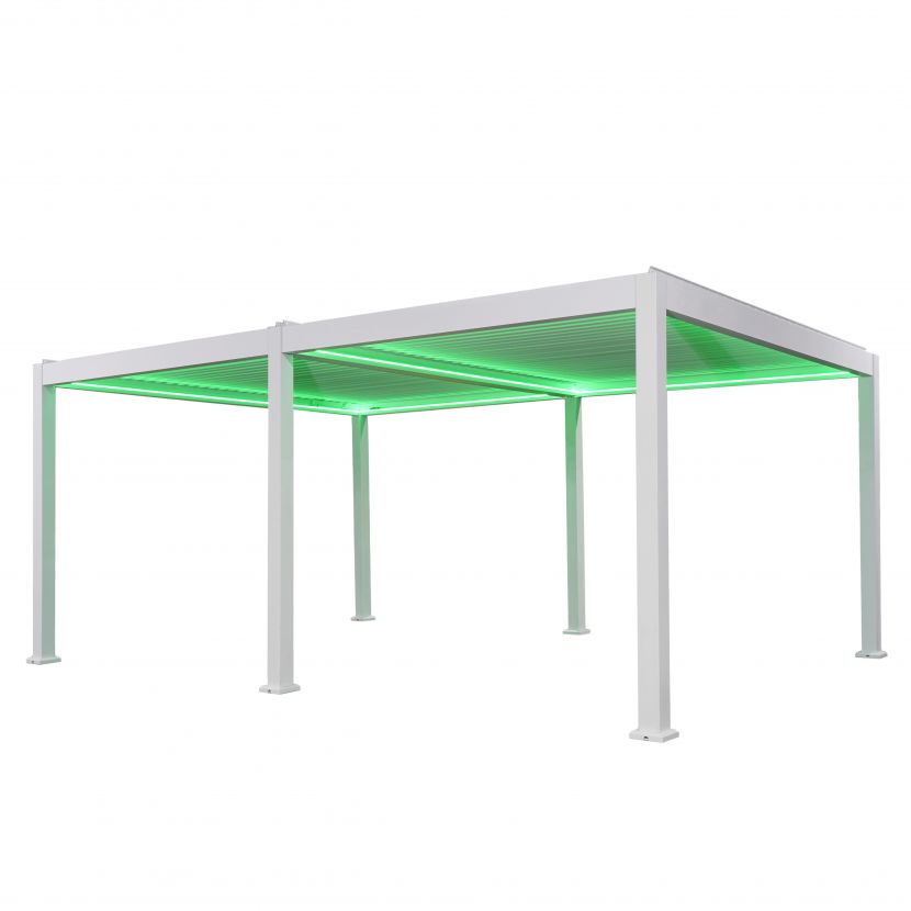 Evergreen Serene 6m X 4m Square Smart Motorized Pergola With Colour Changing LEDs