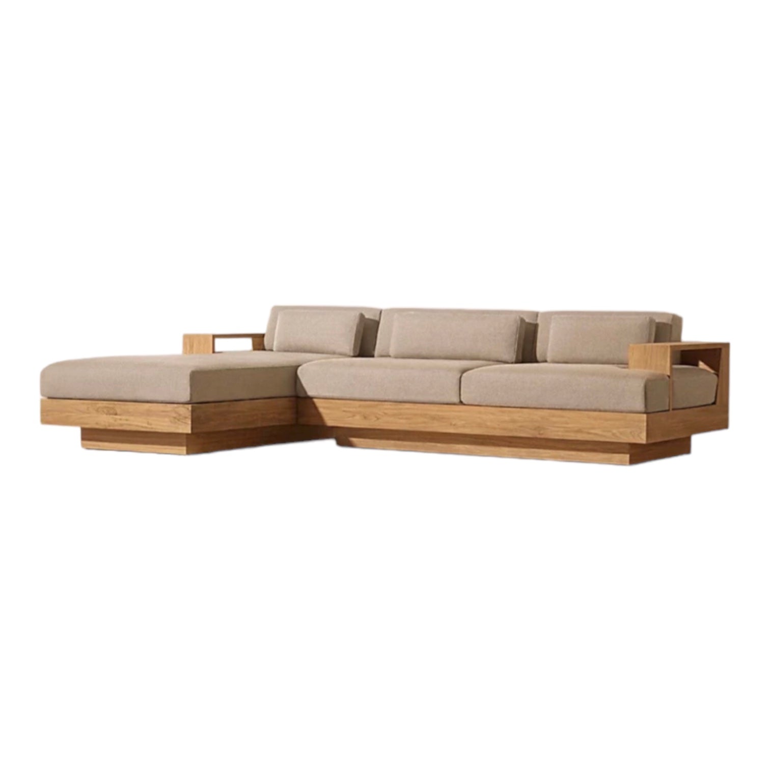 Modern Teak “La Cala” Sofa and Left Arm Day Bed